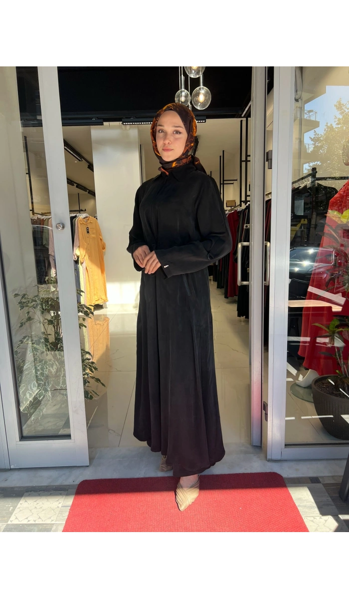 Fermuarlı Beli Büzgülü Cupro Ceket 2268329
