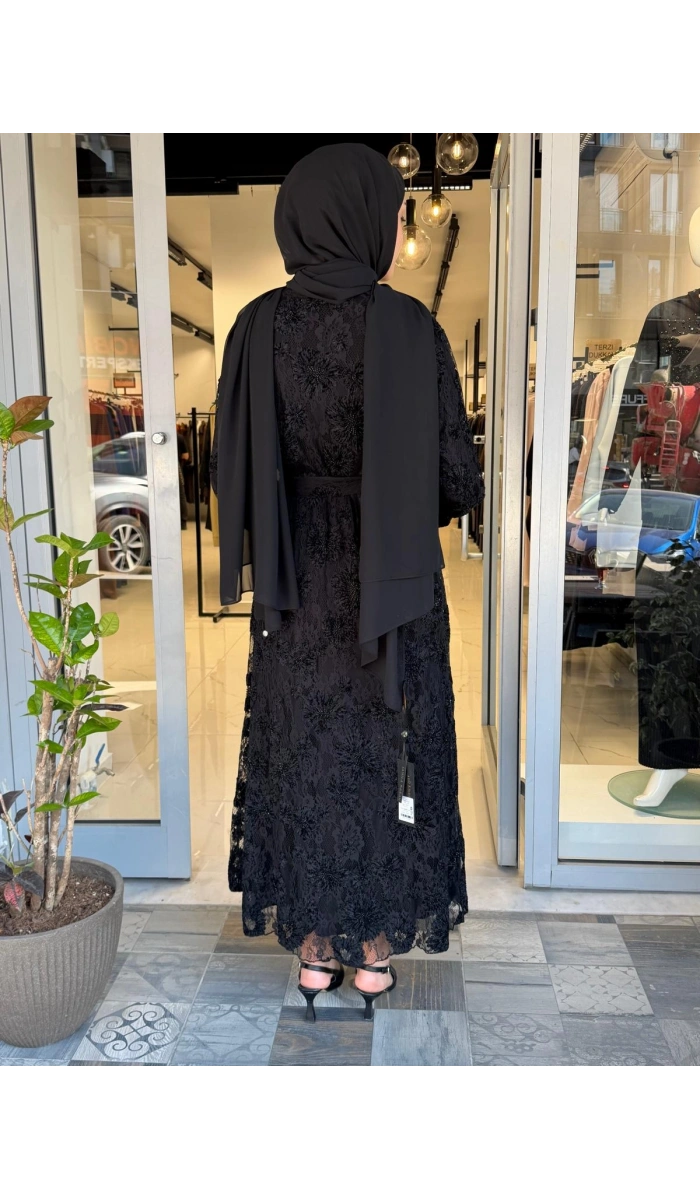 Abiye Elbise Siyah 40833