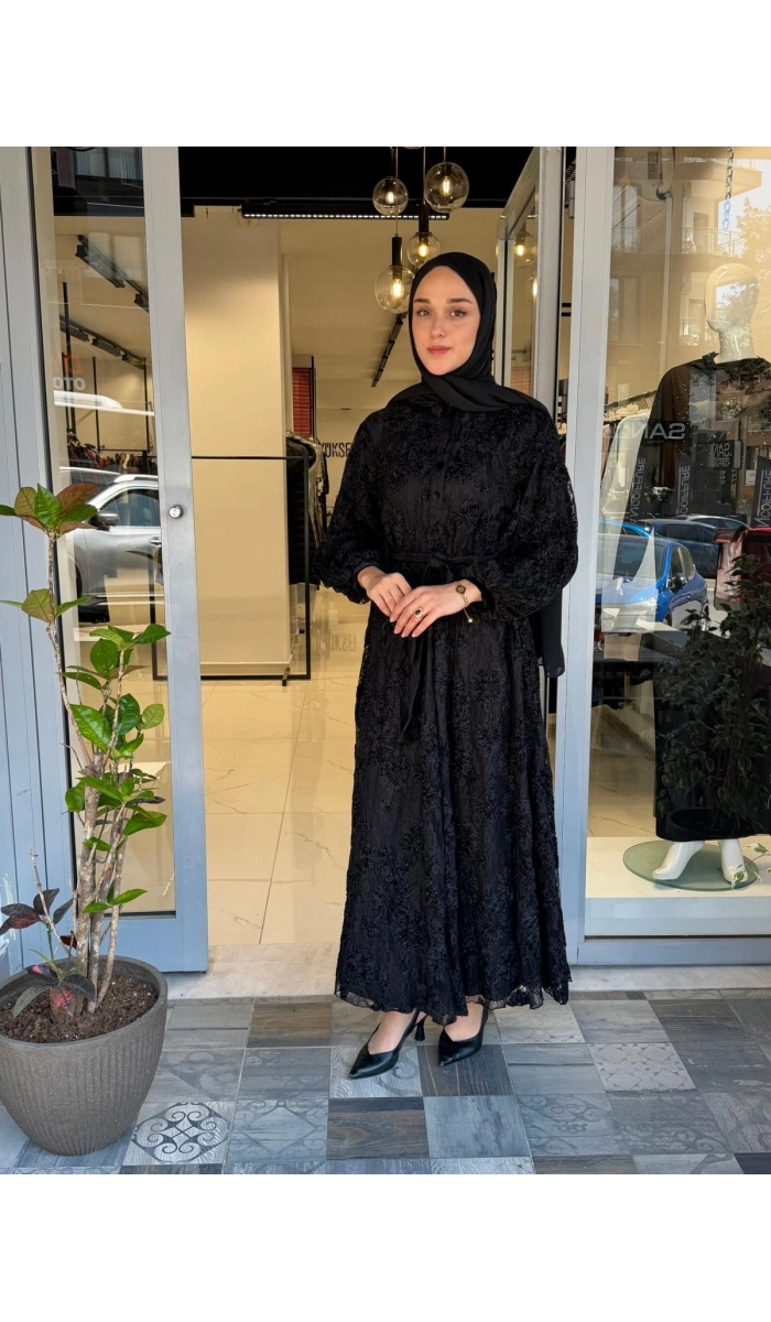 Abiye Elbise Siyah 40833