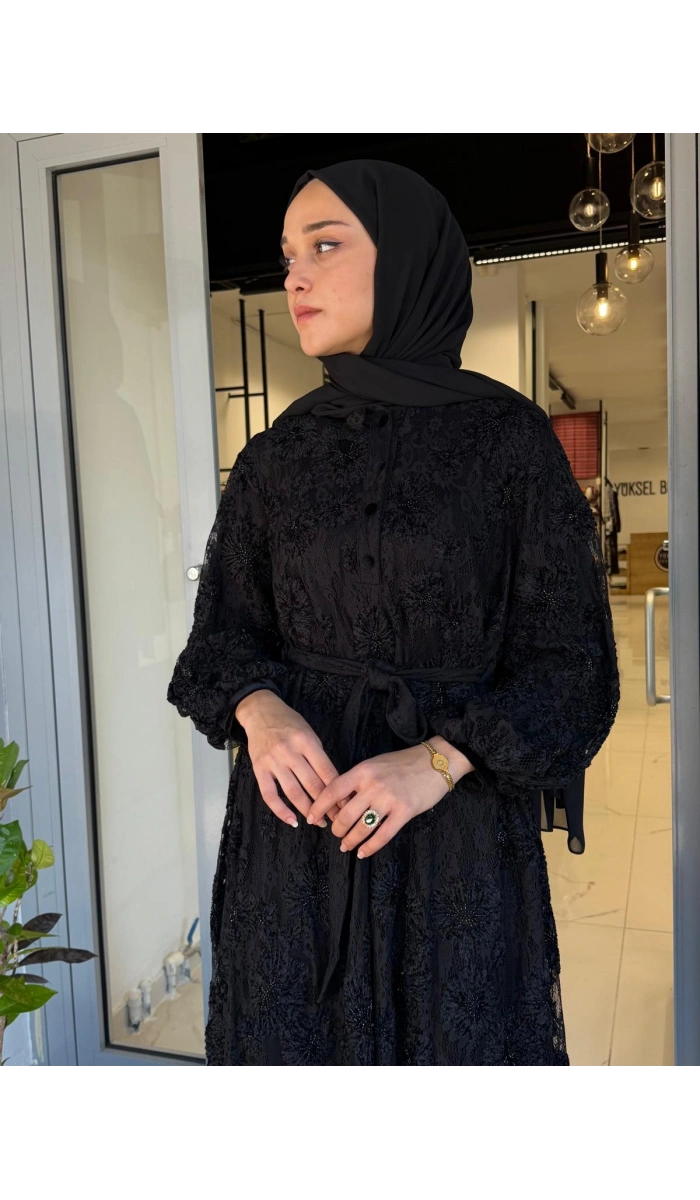 Abiye Elbise Siyah 40833