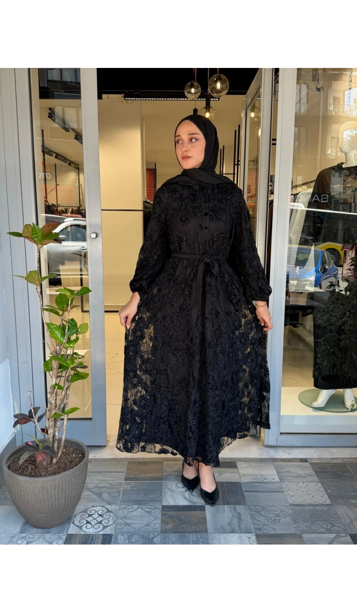 Abiye Elbise Siyah 40833