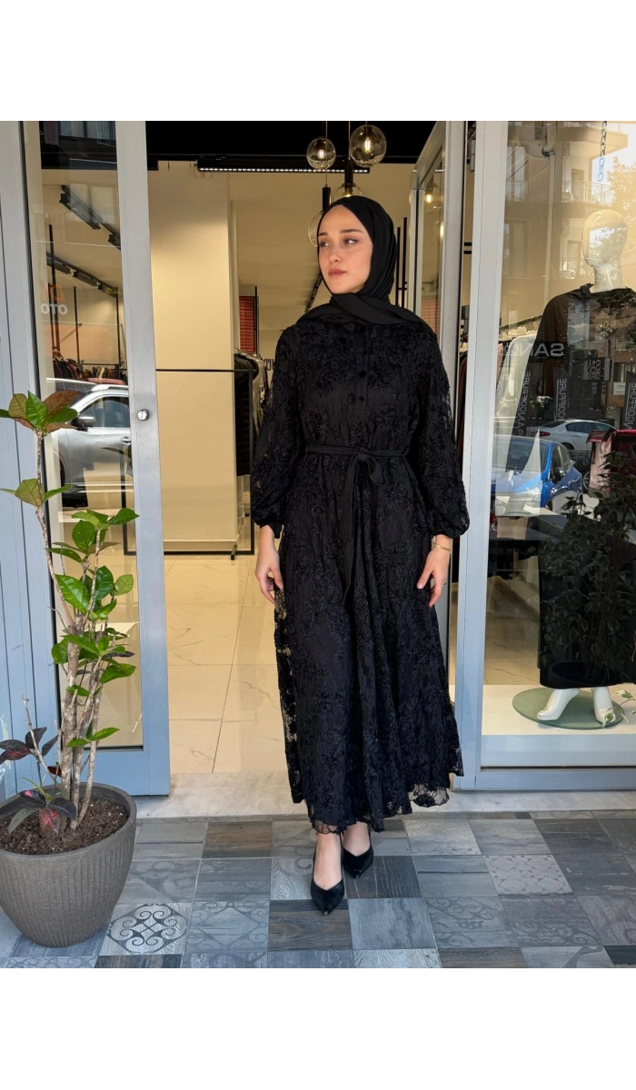 Abiye Elbise Siyah 40833