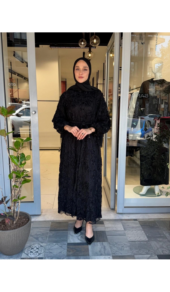 Abiye Elbise Siyah 40833