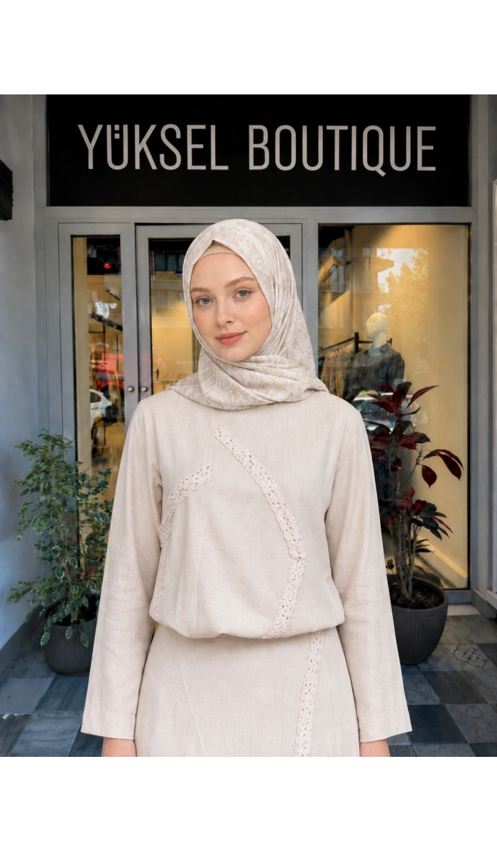 Asimetrik Pul Şeritli Tunik 26MY2136