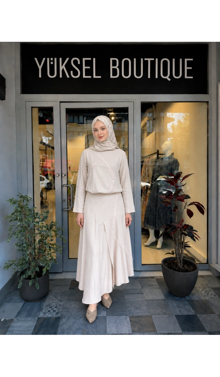 Asimetrik Pul Şeritli Tunik 26MY2136