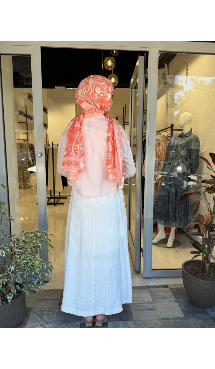 Color %100 Keten Kısa Gömlek TD-3682