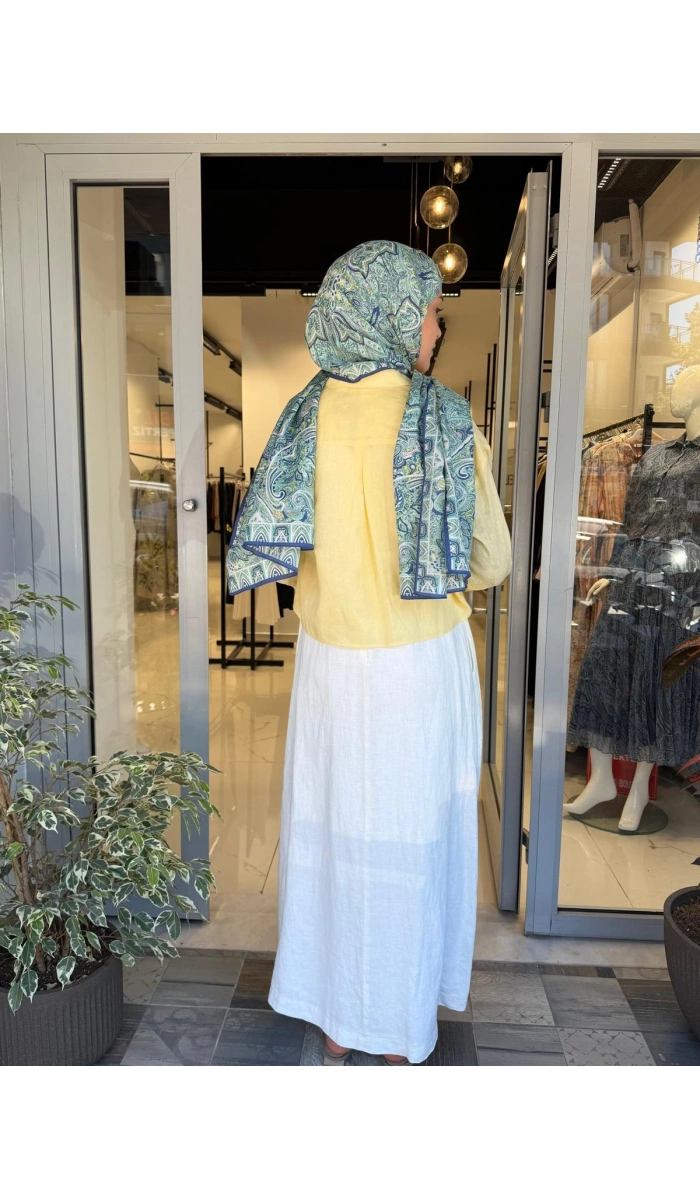 Color %100 Keten Kısa Gömlek TD-3682