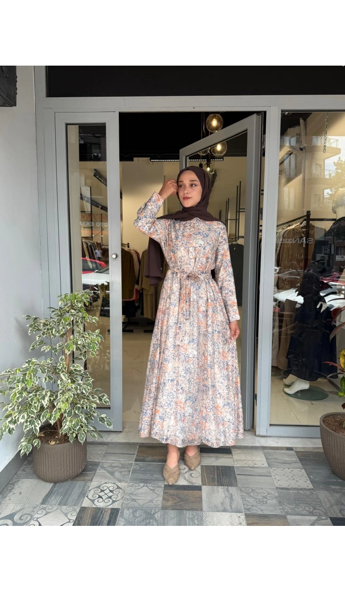 Daisy Desenli Lyocell Elbise TD-4813
