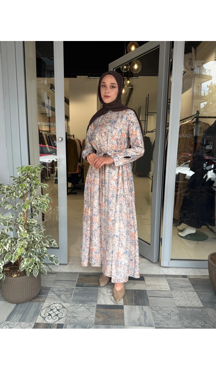 Daisy Desenli Lyocell Elbise TD-4813