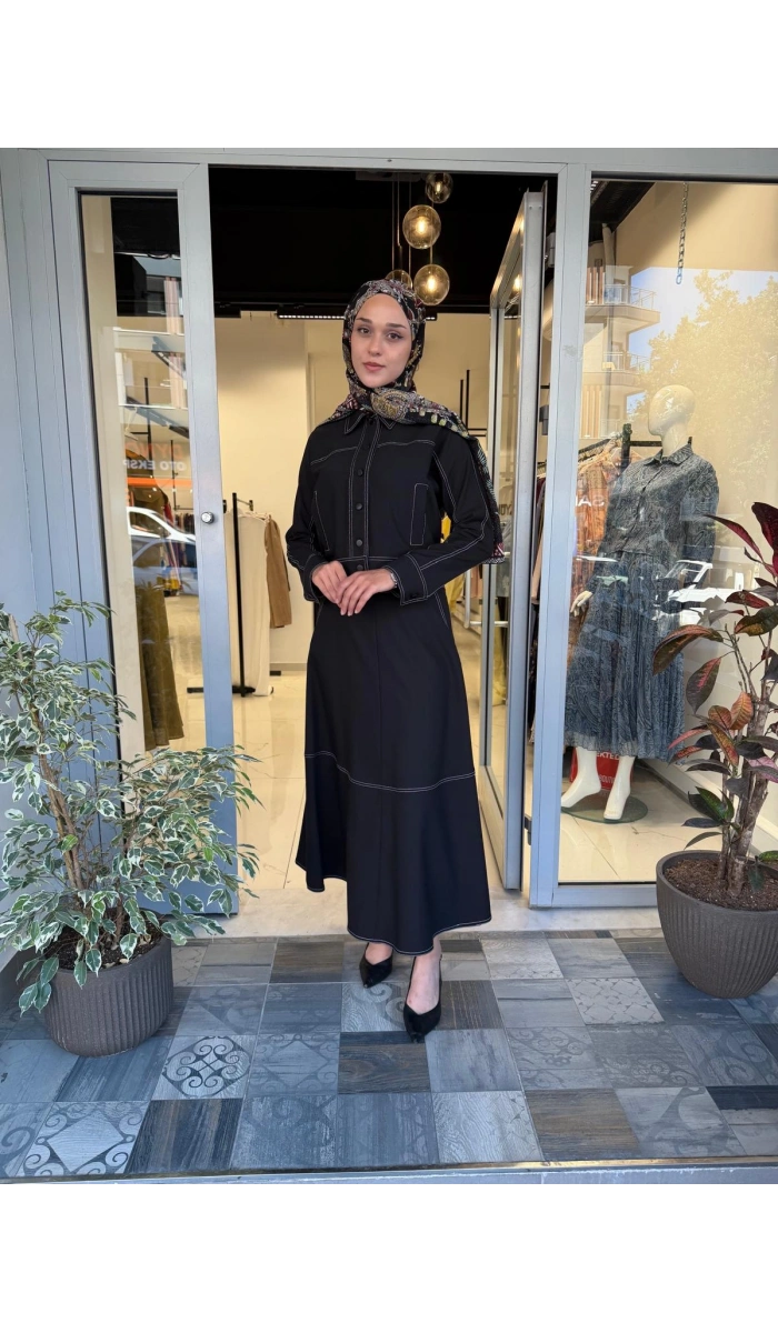 Daria Kontras Dikiş Detaylı Etekli Takım