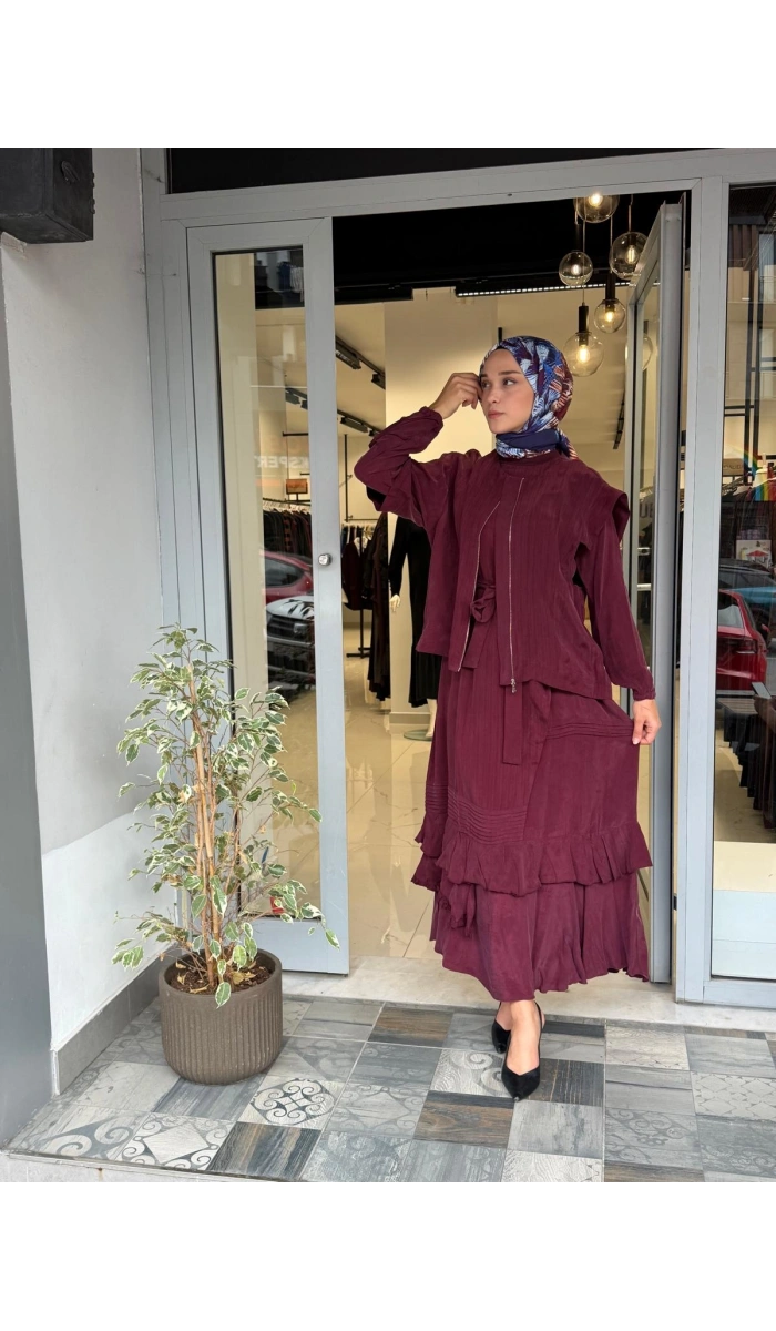 Elbise Bordo 40837