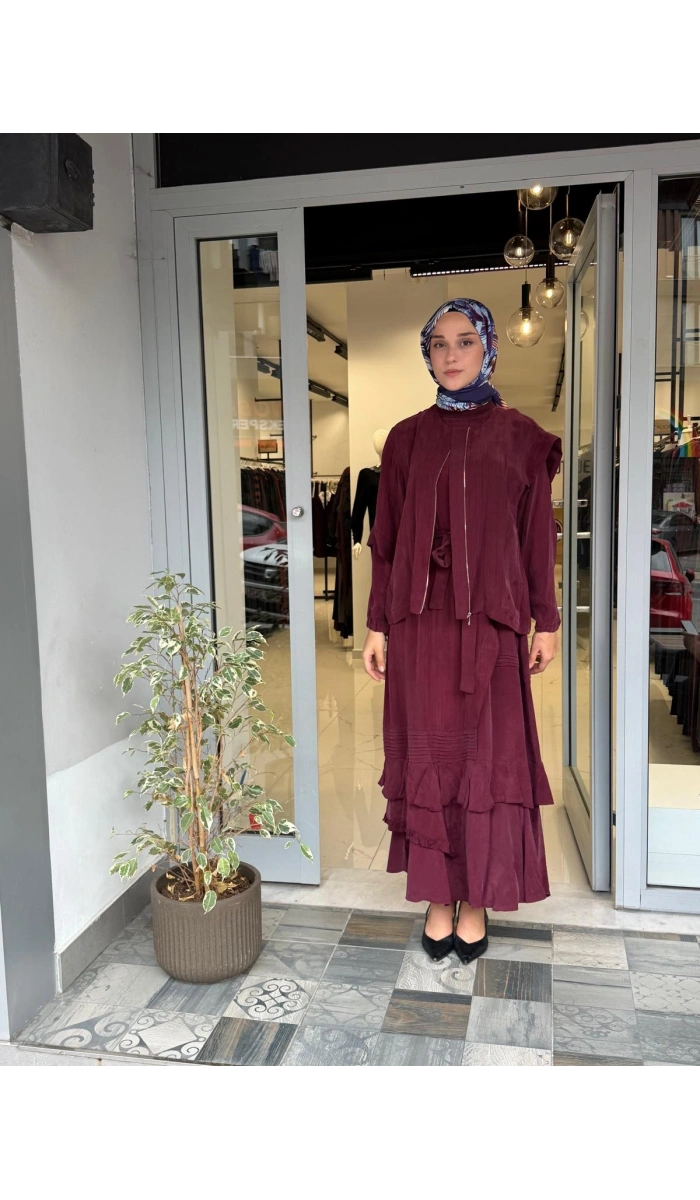 Elbise Bordo 40837
