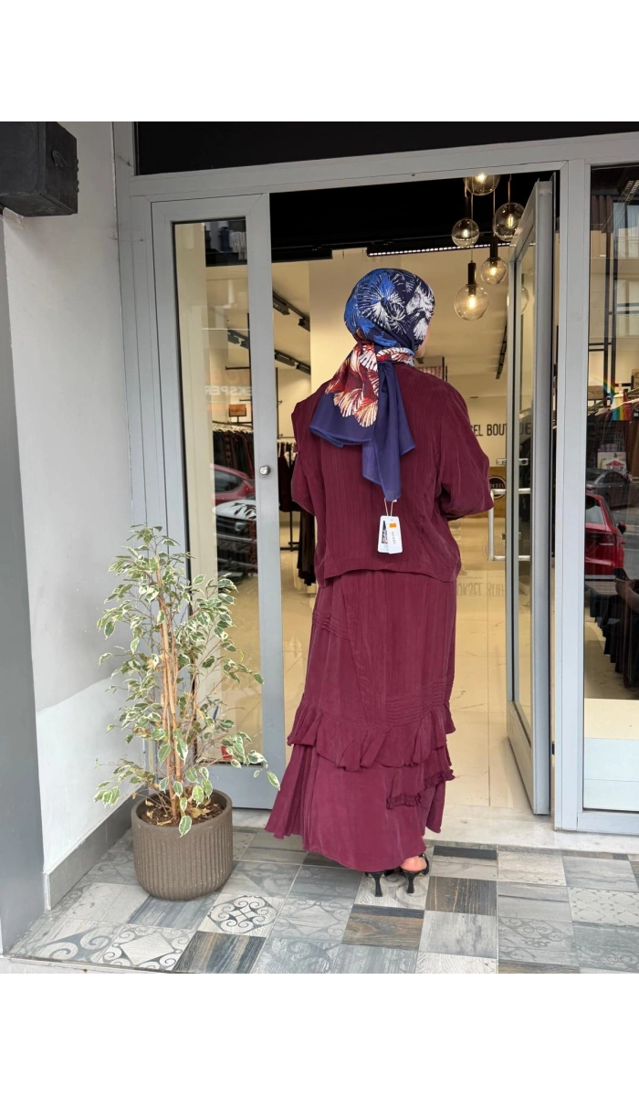 Elbise Bordo 40837