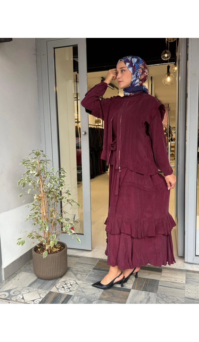 Elbise Bordo 40837