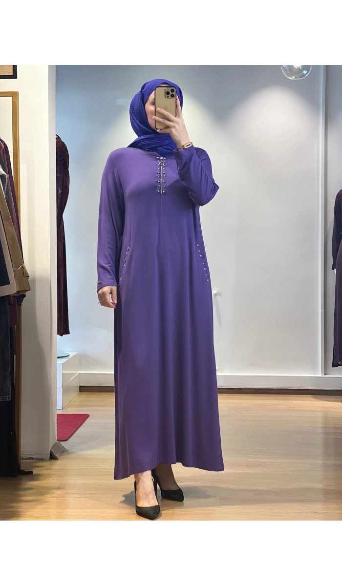 İnvee Taş Detaylı Elbise 6937