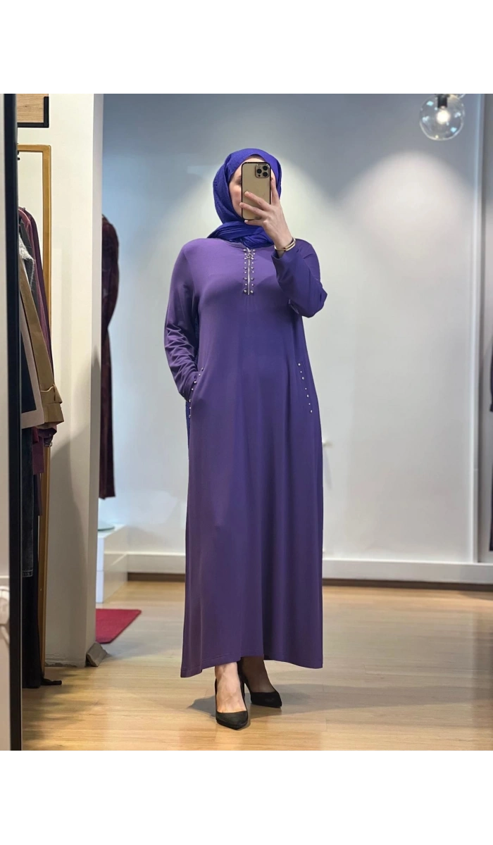 İnvee Taş Detaylı Elbise 6937