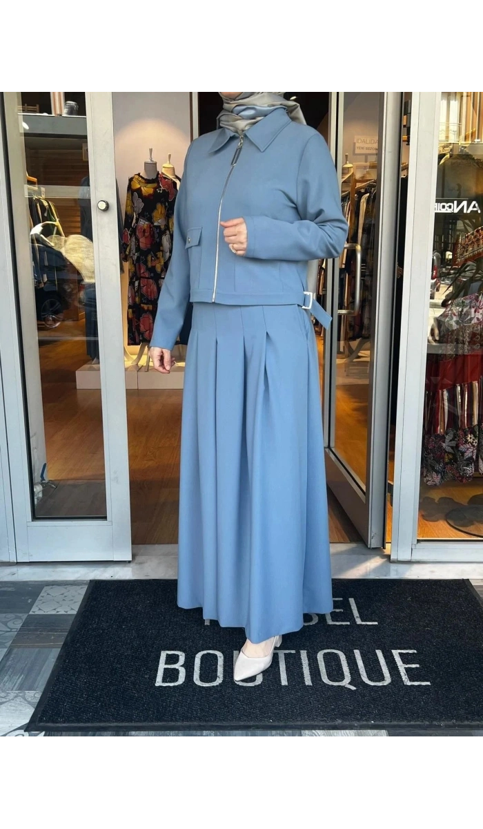 Jamıla Sarah Kısa Ceketli Pantolon Etek Takım SS24-9014