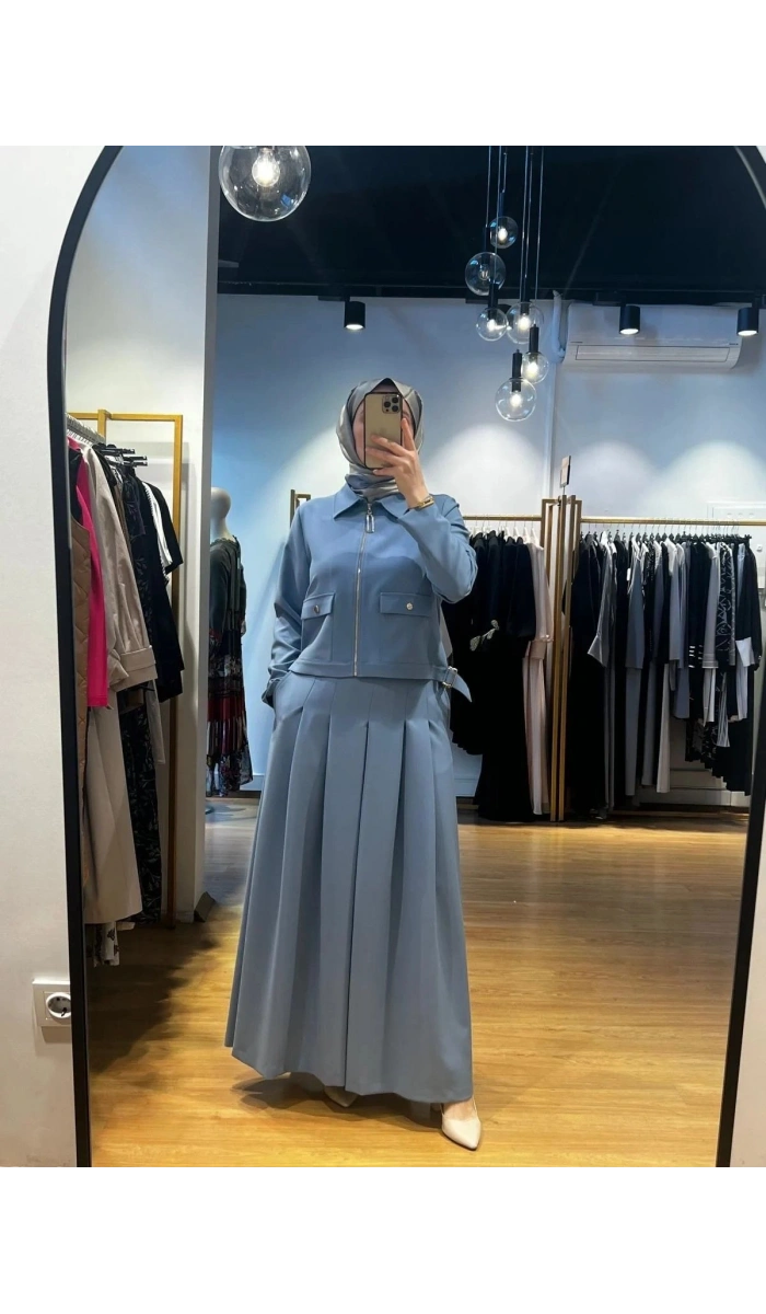 Jamıla Sarah Kısa Ceketli Pantolon Etek Takım SS24-9014