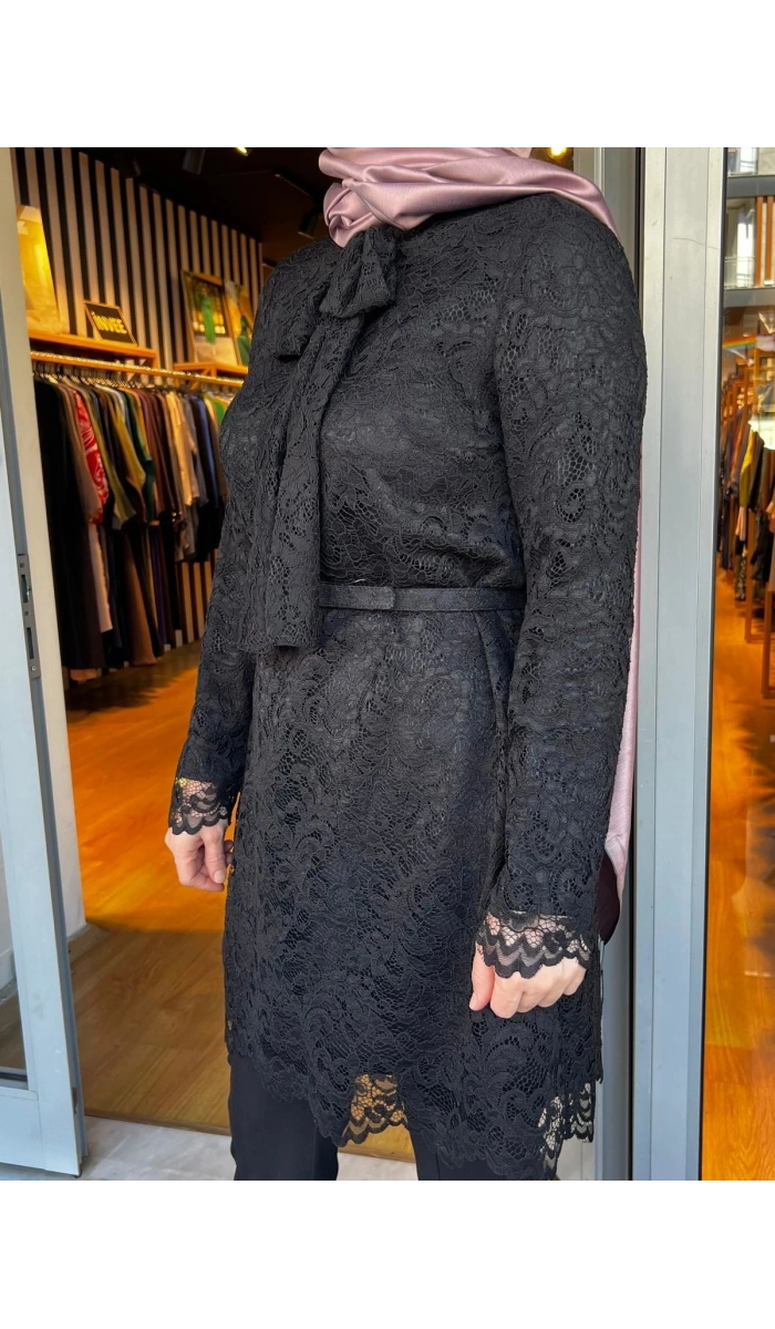 Jamıla Sarah Önü Bağlamalı Dantel Tunik SS24-2022