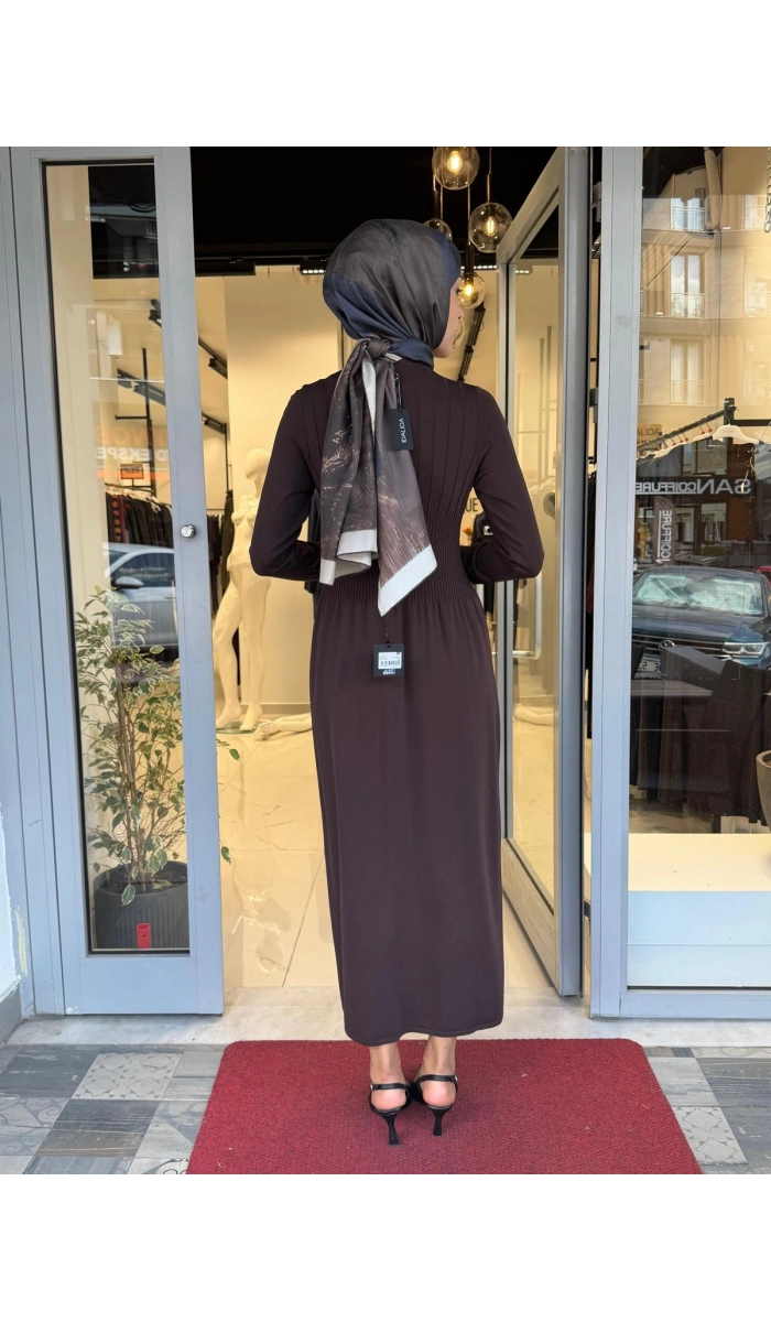 Kalın Fitilli Triko Elbise Cacao 3264001