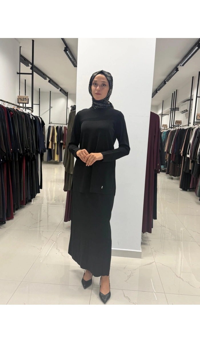 Kendinden Desenli Triko Tunik 3266011