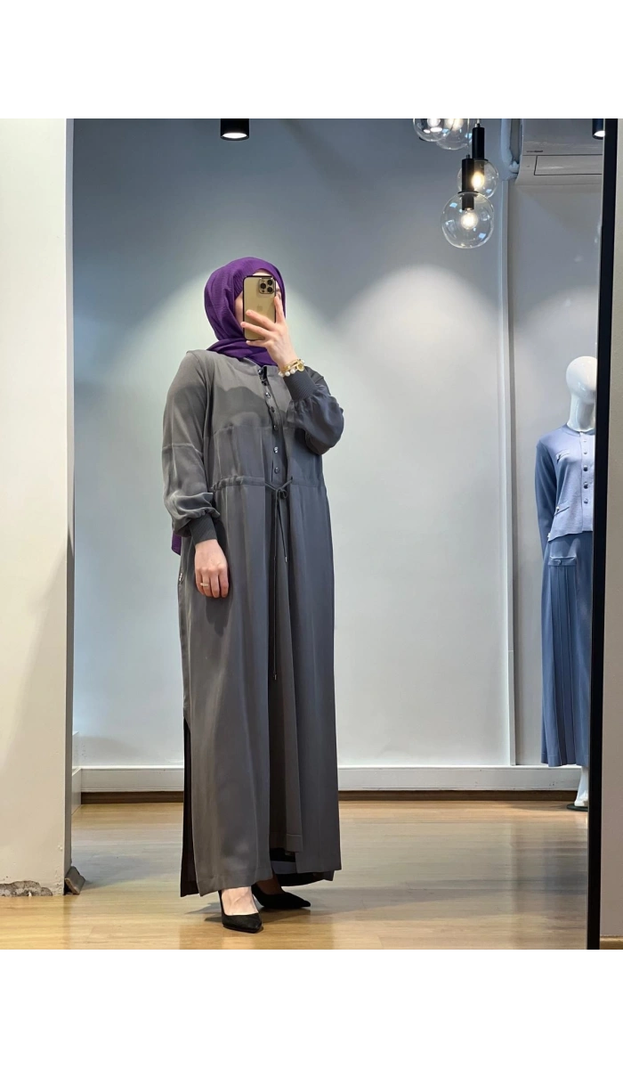 MissDalida Beli Bağcıklı Cupro Ceket 25Y-8002