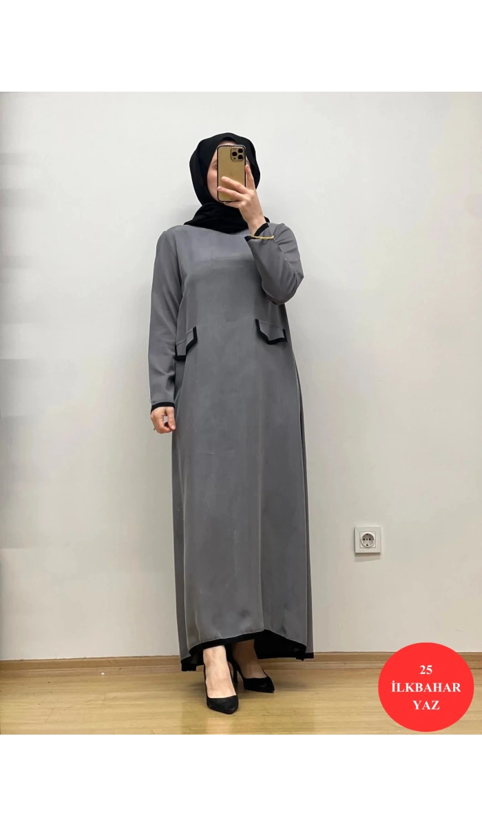 MissDalida Cep Kapaklı Cupro Elbise 25Y-4032