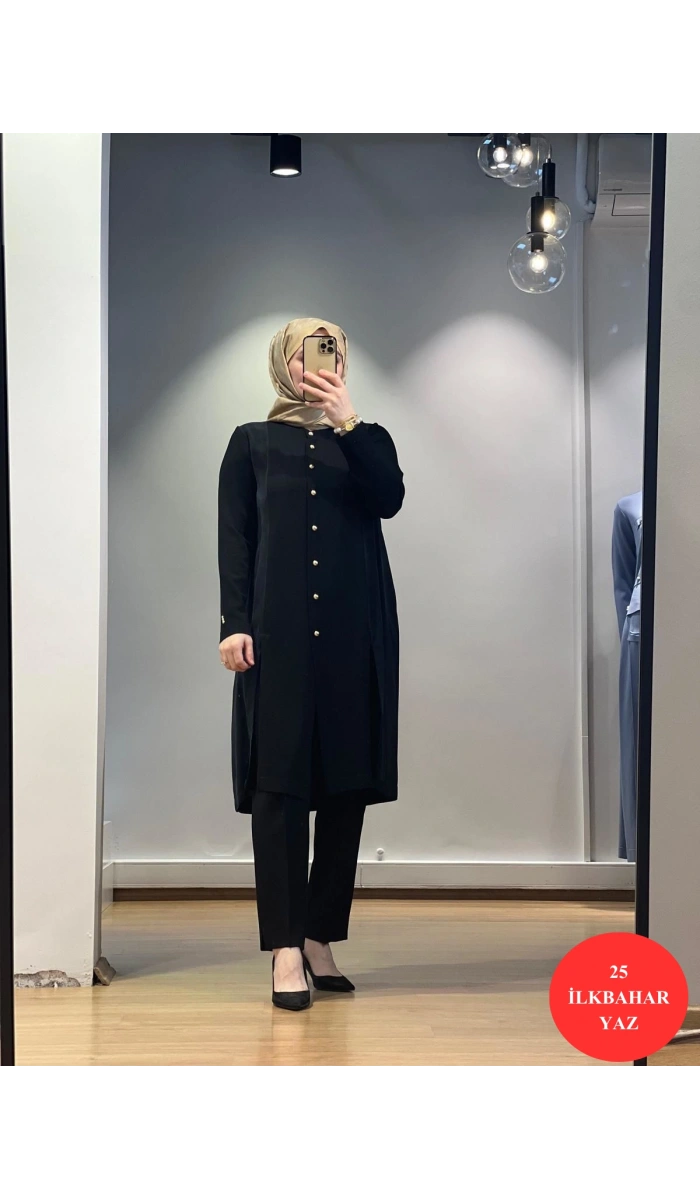 MissDalida Cupro Detaylı Top Düğmeli Triko Hırka 25Y-9014