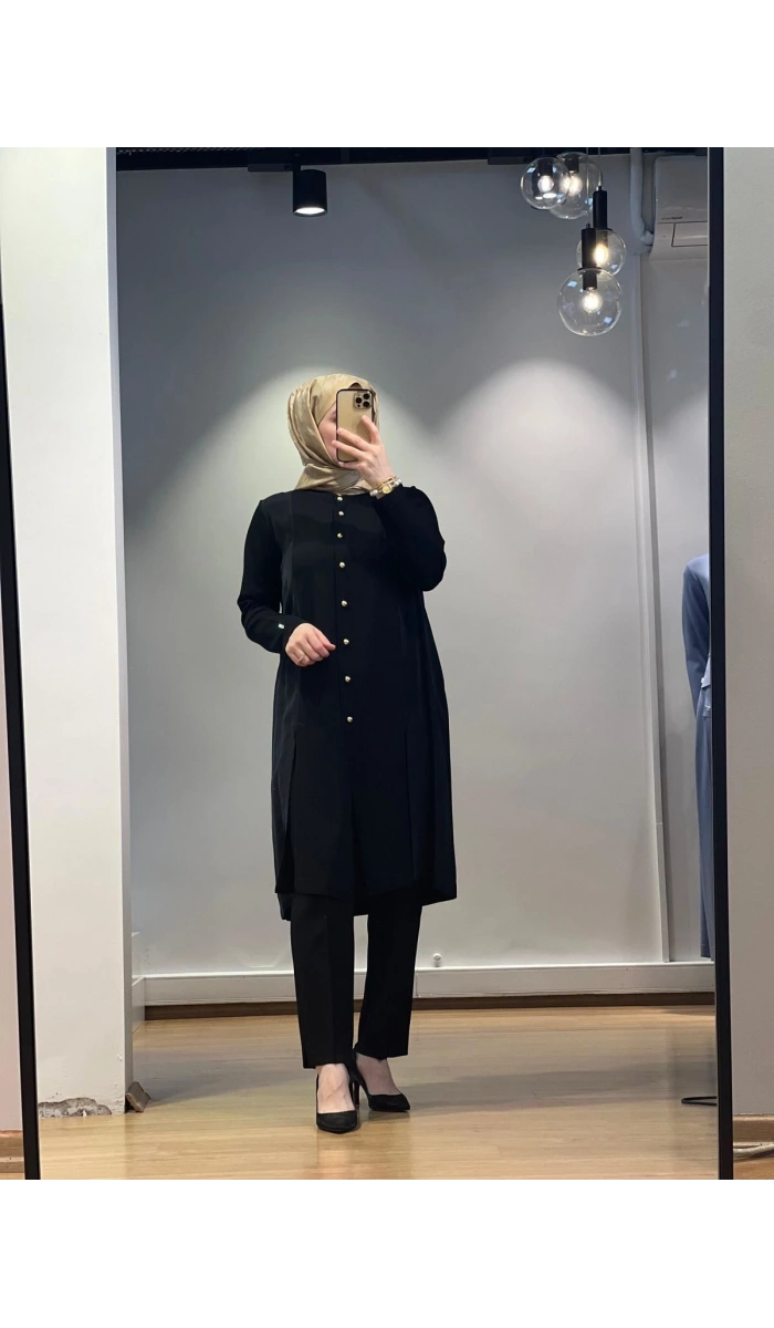 MissDalida Cupro Detaylı Top Düğmeli Triko Hırka 25Y-9014
