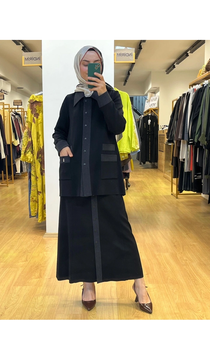 MissDalida Denim Detaylı Önü Düğmeli Etek T25PF-2010
