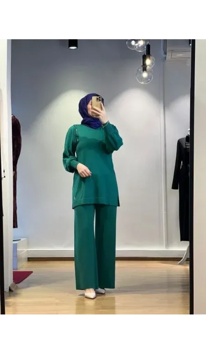 MissDalida Düğme Detaylı Balon Kollu Tunik T24K-6026