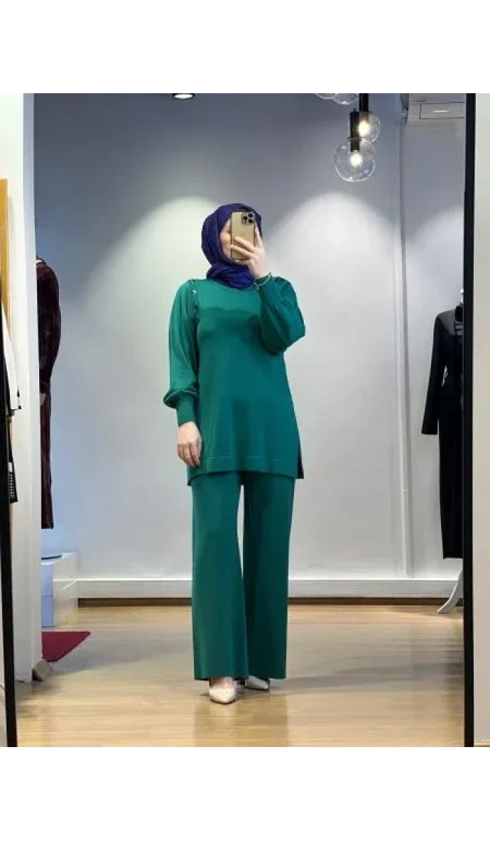 MissDalida Düğme Detaylı Balon Kollu Tunik T24K-6026