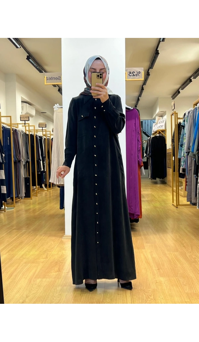MissDalida Düğme Detaylı Cupro Elbise T25Y-8000