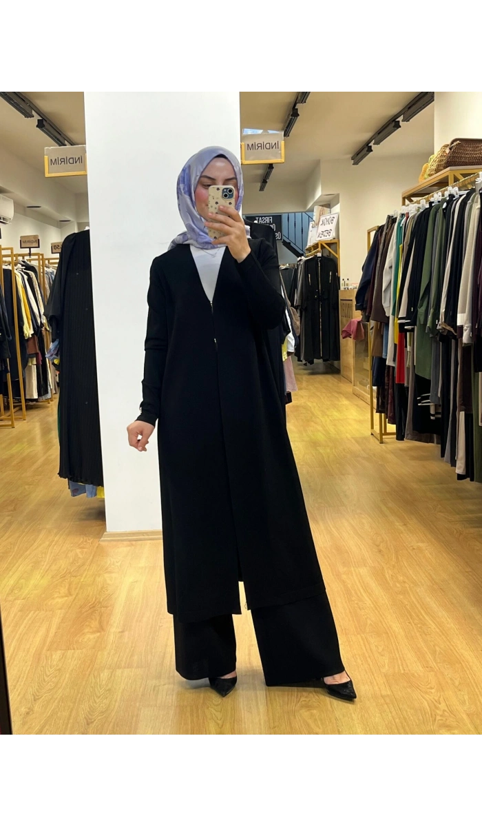 MissDalida Düz Renk Uzun Triko Hırka T25PF-9003