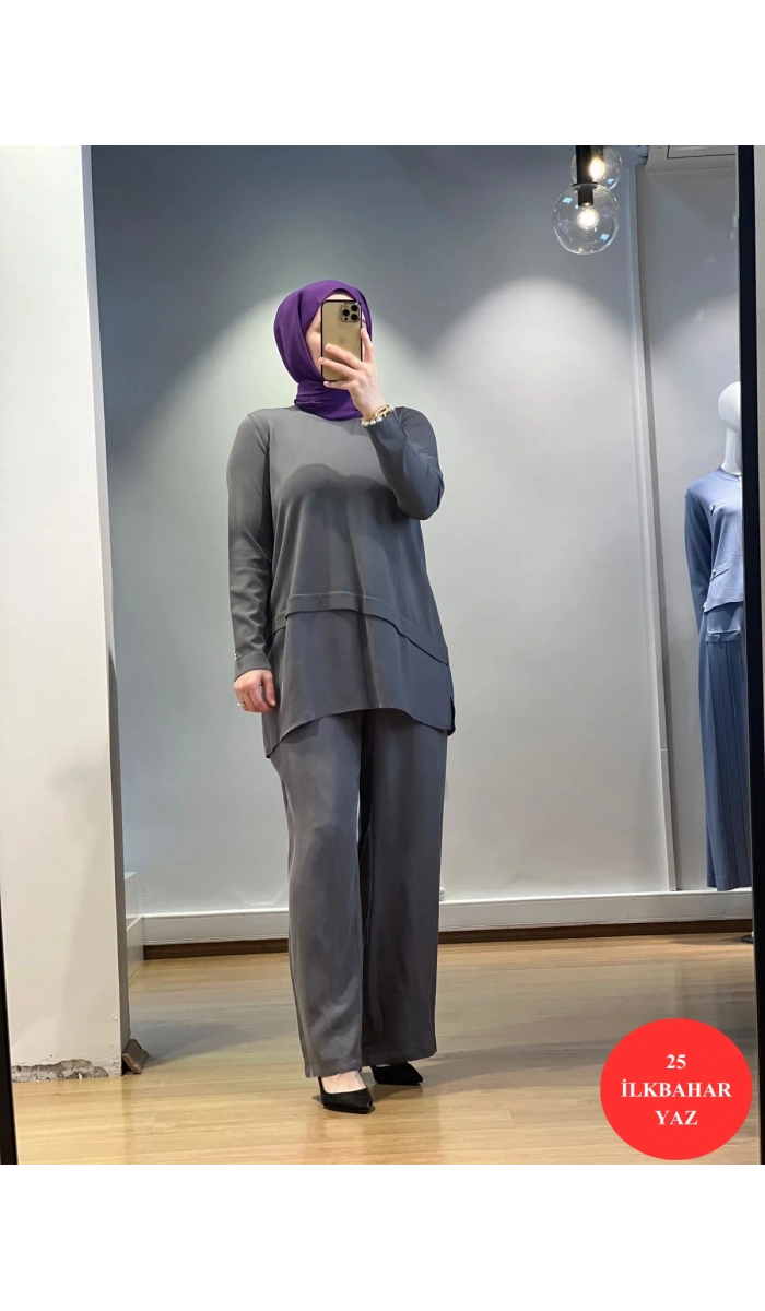 MissDalida Etek Ucu Cupro ASM. Kesim Triko Tunik 25Y-6009