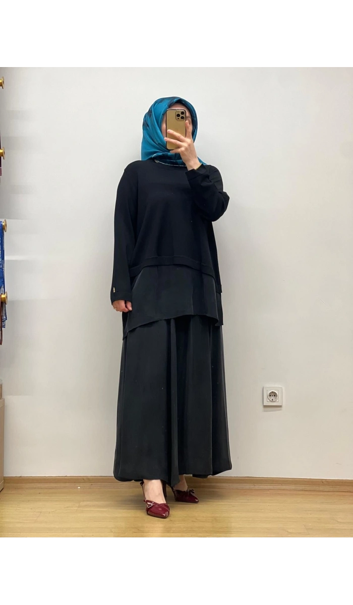 MissDalida Etek Ucu Cupro ASM. Kesim Triko Tunik 25Y-6009
