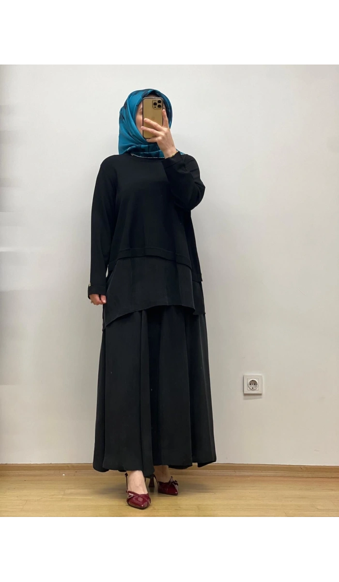 MissDalida Etek Ucu Cupro ASM. Kesim Triko Tunik 25Y-6009