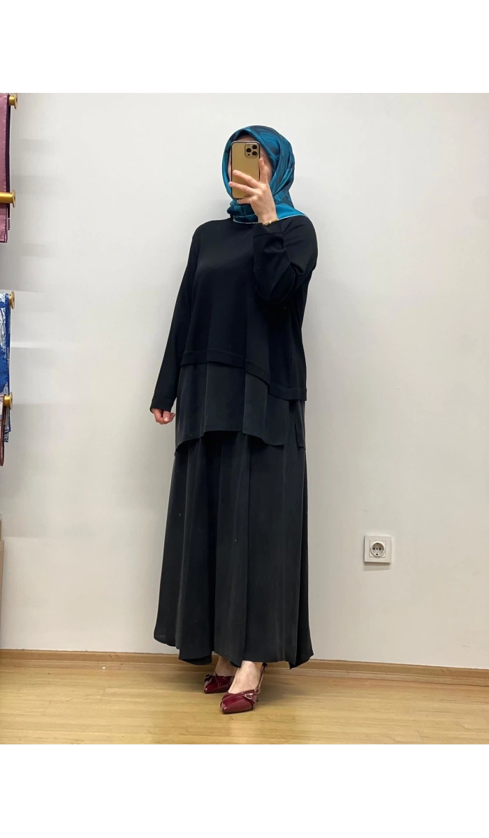 MissDalida Etek Ucu Cupro ASM. Kesim Triko Tunik 25Y-6009