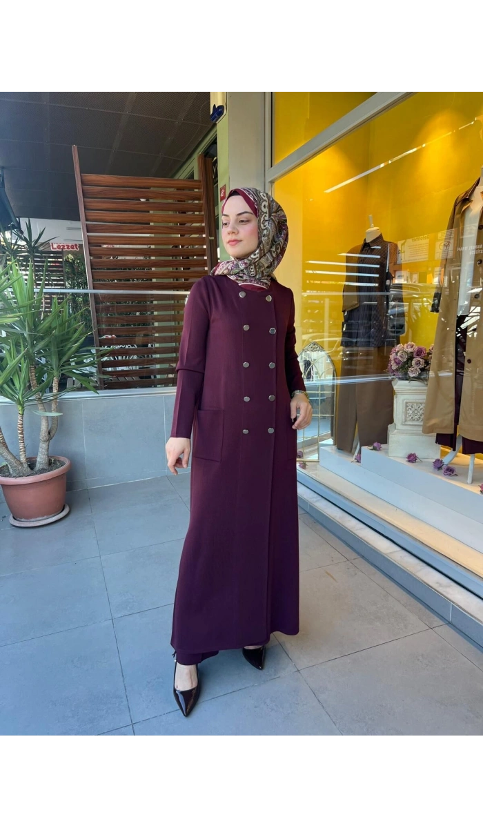 MissDalida Kruvaze Düğmeli Uzun Hırka T25PF-9000