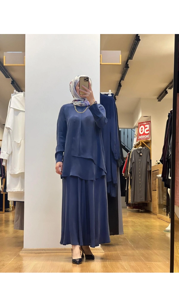 MissDalida Ön Kısmı Hareketli Kesim Cupro Tunik 25Y-6026