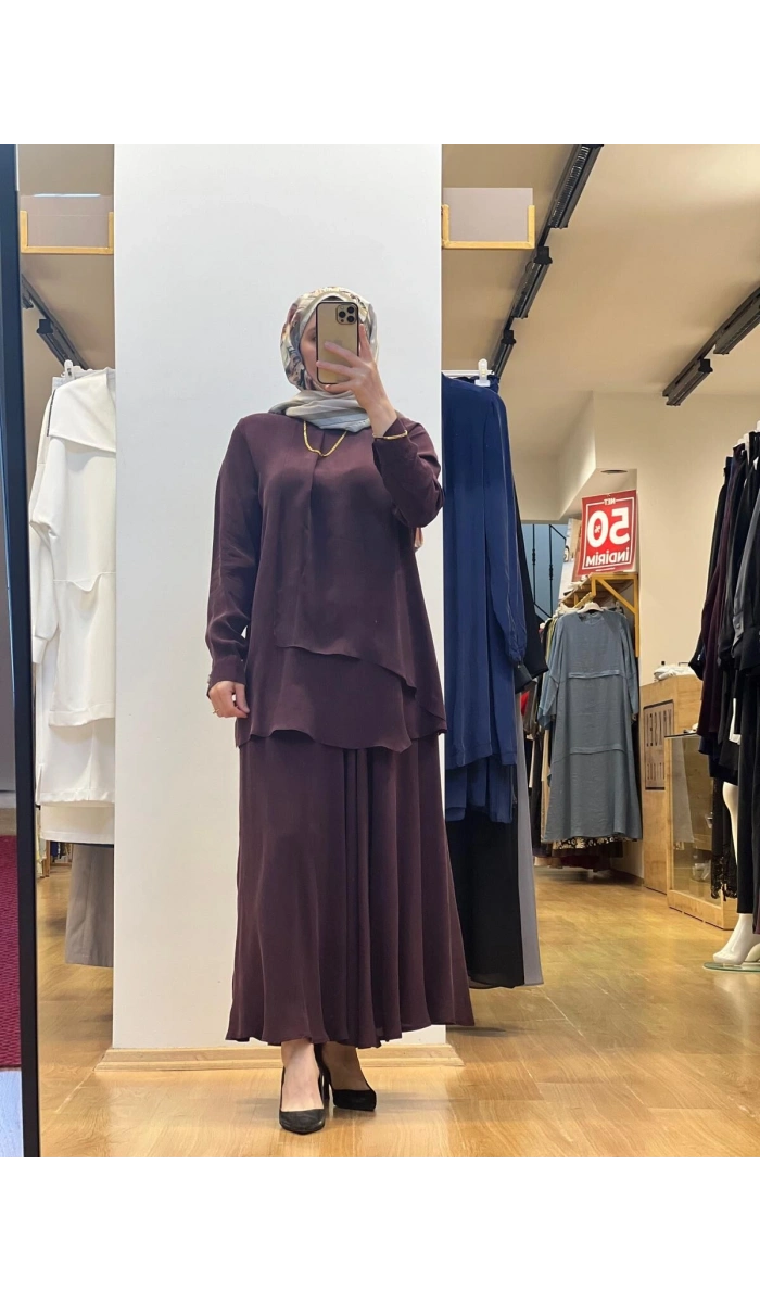 MissDalida Ön Kısmı Hareketli Kesim Cupro Tunik 25Y-6026