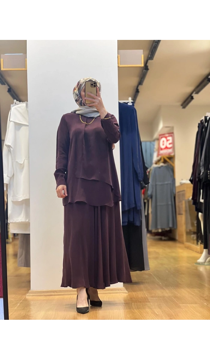 MissDalida Ön Kısmı Hareketli Kesim Cupro Tunik 25Y-6026
