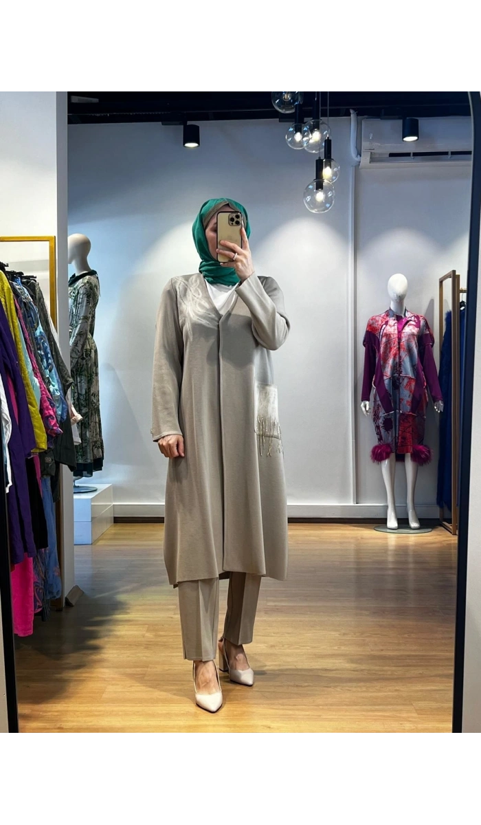 MissDalida Önü Keçe Baskılı Hırka T25K-9021
