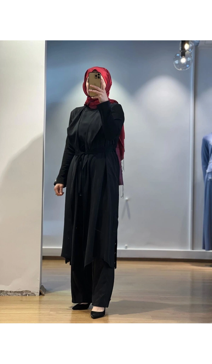 MissDalida Şal Yaka Cupro Triko Tunik TK Hırka 25Y-0006