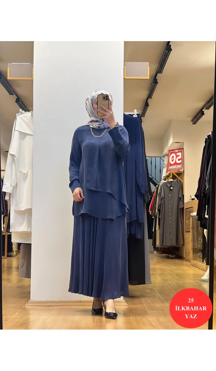 MissDalida Triko Korsajlı Yandan Fermuarlı Kloş Cupro Etek 25Y-2003