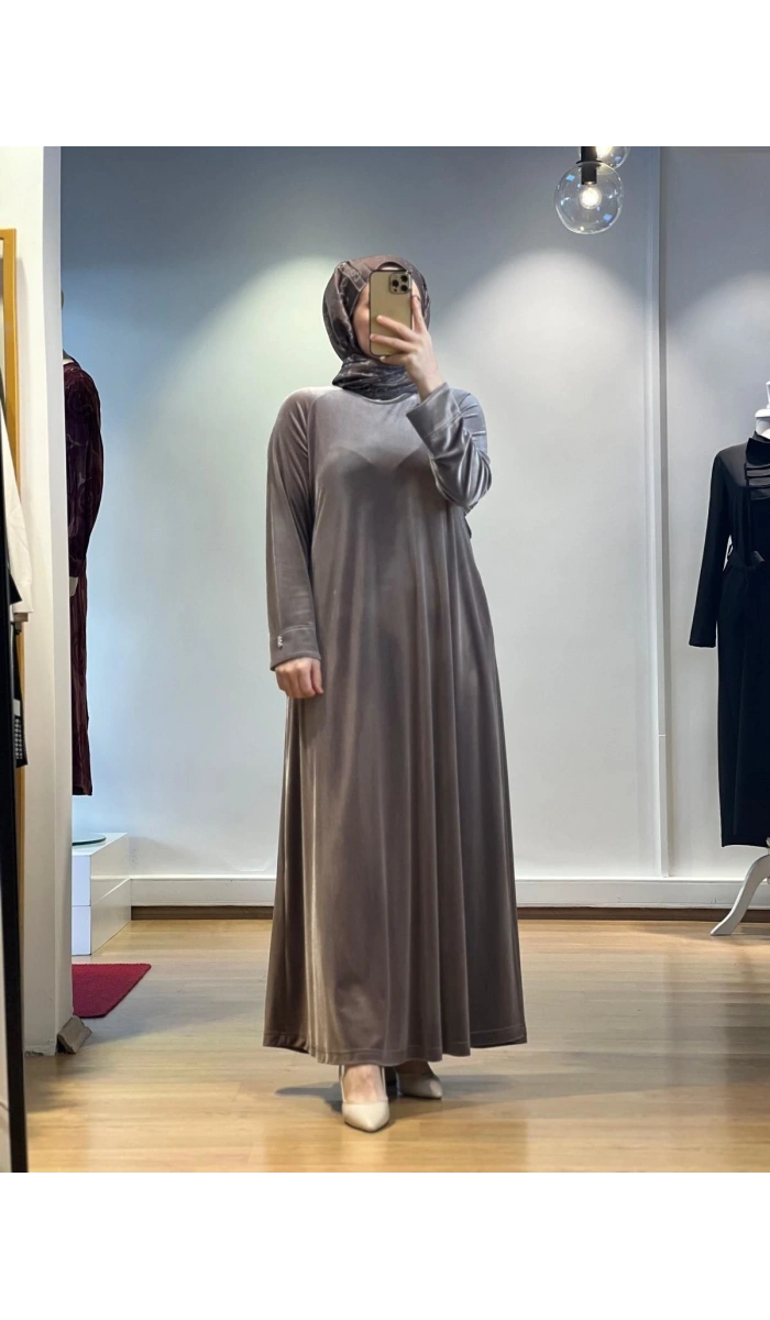 MissDalida Uzun Kadife Elbise T24K-4003