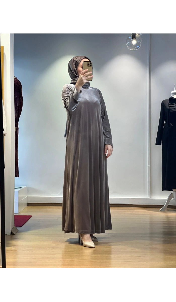 MissDalida Uzun Kadife Elbise T24K-4003
