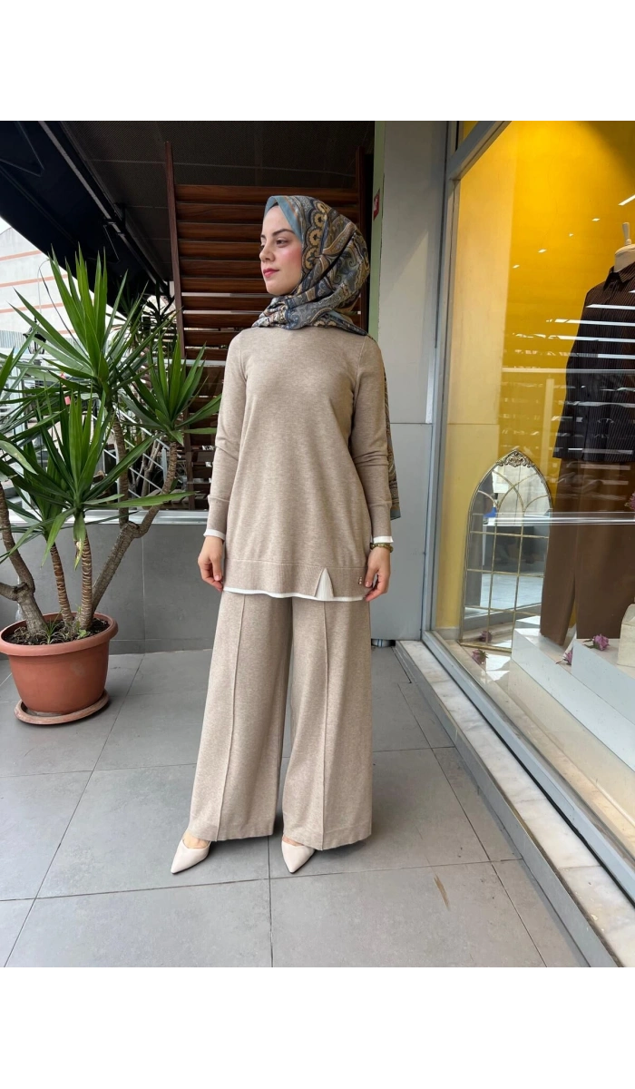 MissDalida Yakası Yırtmaçlı Triko Tunik T25PF-6002