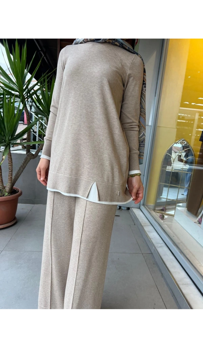 MissDalida Yakası Yırtmaçlı Triko Tunik T25PF-6002