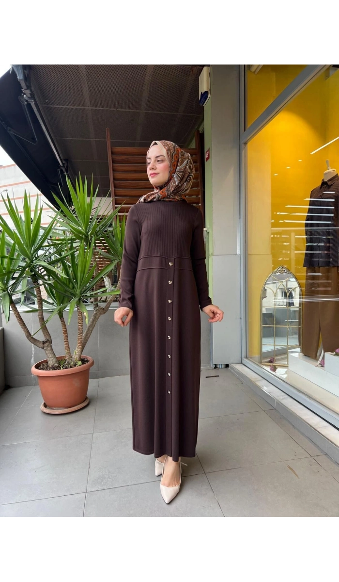 MissDalida Yuvarlak Yaka Fitil Detaylı Elbise T25PF-4005